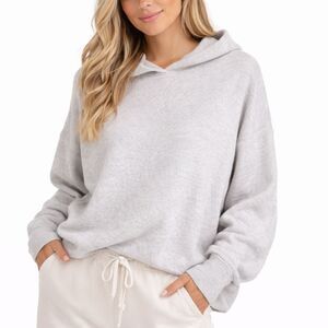 Gilly Hicks Oversized Sweater Knit Hoodie Gray Cozy Lounge Pullover Size XS